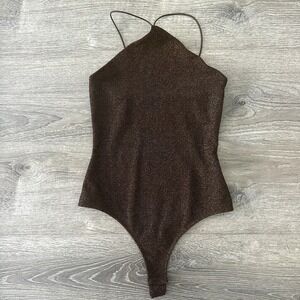 H&M Brown Glitter, Sparkle Bodysuit